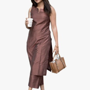 Sleeveless Viscose Co-ord: Straight-Cut Kurta & Palazzo Set