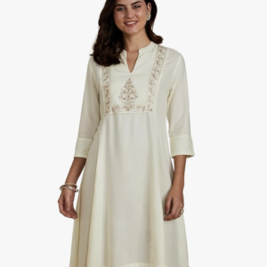 Embroidered A-Line Kurta: Classic Silhouette (Sizes XS–4XL)