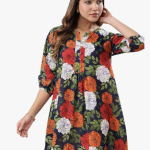 Women's Pure Cotton Floral Printed A-Line Tunic