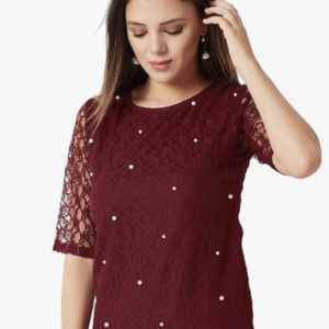 Women's Collared V-Neck 3/4 Sleeve Cotton Top