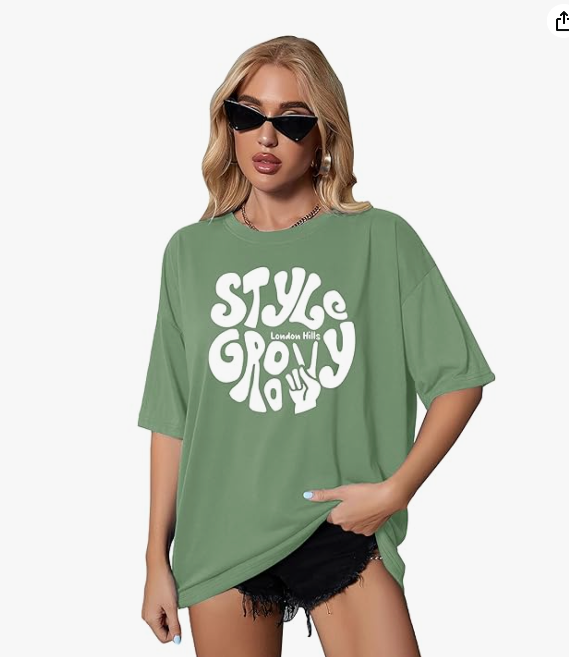 London Hills Women's Cotton Oversized Fit T-Shirt